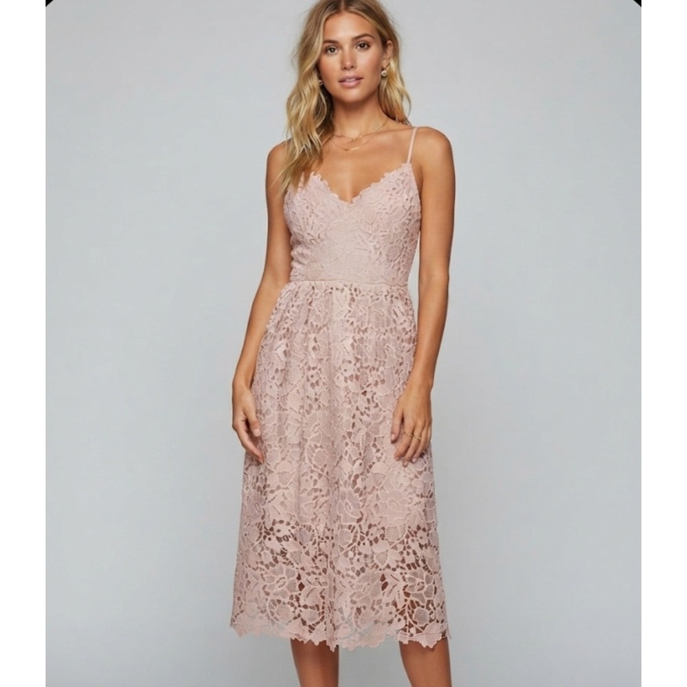 ASTR the Label Pink Lace Cami Dress Sleeveless‎ Crochet ADR100227-003 Small
